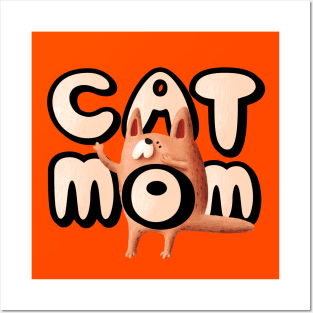 Red Cat Mom Posters and Art